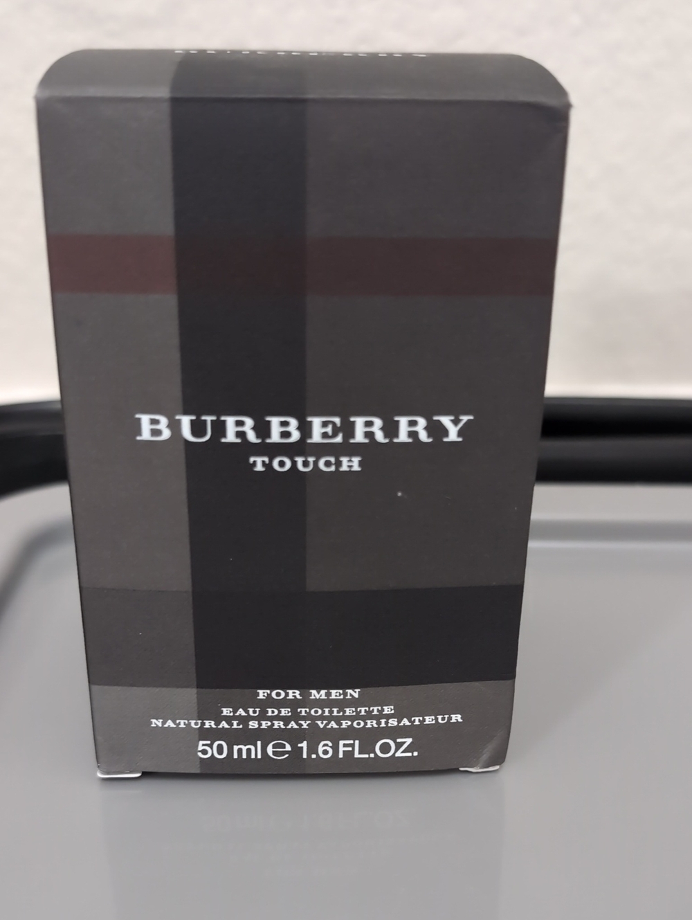 Burberry Touch Men's Cologne in Charcoal and Deep Brown Plaid Box